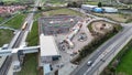 Aerial view of EWR Winslow Station Construction Royalty Free Stock Photo