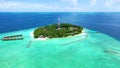 Aerial view of an exotic tropical island paradise