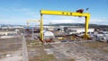 Aerial view of a factory: Harland & Wolff Cranes Belfast