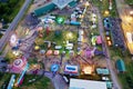 Aerial view of a Fair as darkness falls Royalty Free Stock Photo