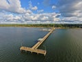 Aerial view of Fairhope Pier Royalty Free Stock Photo