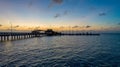 Aerial view of the Fairhope Pier on Mobile Bay, Alabama at sunset Royalty Free Stock Photo