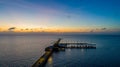 Aerial view of the Fairhope Pier and Mobile Bay at sunset on the Alabama Gulf Coast USA Royalty Free Stock Photo