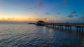 Aerial view of the Fairhope Pier and Mobile Bay at sunset on the Alabama Gulf Coast USA Royalty Free Stock Photo