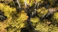 Aerial view fall colors over North Carolina mountains Royalty Free Stock Photo