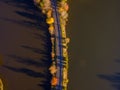 Aerial View of Fall Leaves and Colors around a Lake