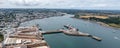 Aerial view of Falmouth Docks and town in Cornwall