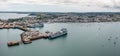 Aerial view of Falmouth Docks and town in Cornwall