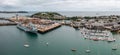 Aerial view of Falmouth Docks and town in Cornwall