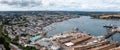 Aerial view of Falmouth Docks and town in Cornwall