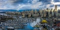 Aerial View of False Creek, Granville Island, and Yaletown, in Vancouver Royalty Free Stock Photo