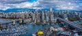 Aerial View of False Creek, Granville Island, and Yaletown, in Vancouver Royalty Free Stock Photo