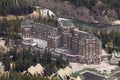 Aerial view of the famous Banff Springs Hotel in Alberta, Canada