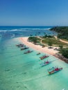 Aerial view of famous beach of the south coast of Sri Lanka, area near the town of Weligama