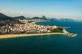 Aerial view of famous Copacabana Beach and Ipanema beach in Rio de Janeiro, Brazil Royalty Free Stock Photo