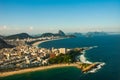 Aerial view of famous Copacabana Beach and Ipanema beach in Rio de Janeiro, Brazil Royalty Free Stock Photo