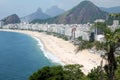 Aerial view of the famous Copacabana beach in Rio de Janeiro Brazil Royalty Free Stock Photo