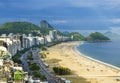 Aerial view of famous Copacabana Beach and Ipanema beach in Rio de Janeiro, Brazil Royalty Free Stock Photo