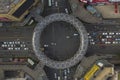 Aerial view of famous cross road on Ren Min Zhong Lu, in Kunming, Yunnan - China Royalty Free Stock Photo