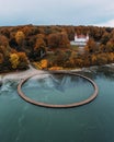 Aerial view of the famous Infinite Bridge in Aarhus, Denmark Royalty Free Stock Photo