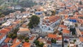 Aerial view of famous landmark tourist destination valley Pano Lefkara village in Troodos mountains, Larnaca, Cyprus Royalty Free Stock Photo