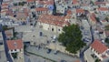 Aerial view of famous landmark tourist destination valley Pano Lefkara village in Troodos mountains, Larnaca, Cyprus Royalty Free Stock Photo