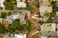 Aerial view of the famous Lombard Street, San Francisco, California Royalty Free Stock Photo