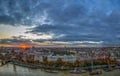 Aerial view from famous London Eye at Sunset time Royalty Free Stock Photo