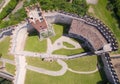 Aerial view of the famous medieval castle of Soave, Italy.