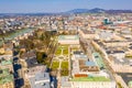 Aerial view of the famous Mirabell Gardens in Salzburg, Austria