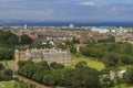 Aerial view of the famous Palace of Holyroodhouse