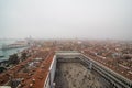 Venice, Italy - October, 2017: Aerial view of famous San Marco square with many people Venice, Italy. Top view of Venice piazza fr Royalty Free Stock Photo