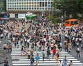 Aerial view on famous Shibuya crossing in Tokyo Royalty Free Stock Photo