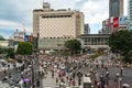 Aerial view of famous Shibuya intersection