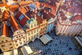 Aerial view of famous square in Prague city Royalty Free Stock Photo