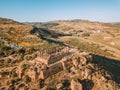 Aerial view of the famous Temple of Concordia in the Valley of Temples near Agrigento, Sicily Royalty Free Stock Photo