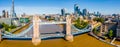 Aerial view of the famous Tower Bridge in London, the UK under a beautiful cloudy sky Royalty Free Stock Photo