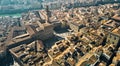 Aerial view of famous tower and Palazzo Vecchio square and Florence cityscape, Italy Royalty Free Stock Photo