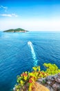 Aerial view at famous travel destination city of Dubrovnik - Lokrum island