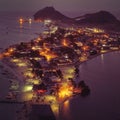 Aerial view of a fantastic sunset in the caribbean beach Royalty Free Stock Photo