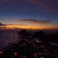Aerial view of a fantastic sunset in the caribbean beach Royalty Free Stock Photo