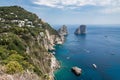 Aerial view of Faraglioni rocks at Capri Island Royalty Free Stock Photo