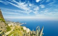 Aerial view of Faraglioni rocks from Monte Solaro at Capri, Ital Royalty Free Stock Photo