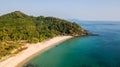 Aerial view of Farang Beach or Charlie Beach, farang beach on mook Island is a beach with a very beautiful scenery