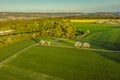 Aerial view of the farm countryside of Remagen Germany Nature