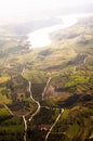 Aerial view of farm fields Royalty Free Stock Photo