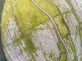 Aerial view of farm fields in Inisheer Island