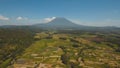 Mountain landscape farmlands and village Bali, Indonesia. Royalty Free Stock Photo