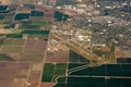 Aerial view of farm land crop fields in usa Royalty Free Stock Photo