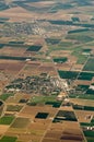 Aerial view of farm land crop fields in usa Royalty Free Stock Photo